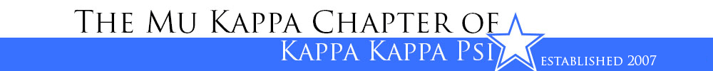 The Mu Kappa Chapter of Kappa Kappa Psi, established in 2007