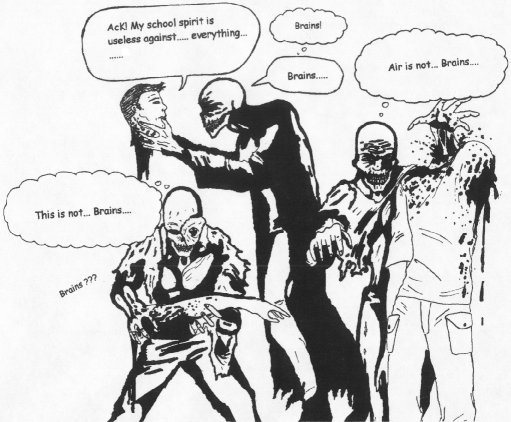 Zombies like brains, but they aren't finding any here