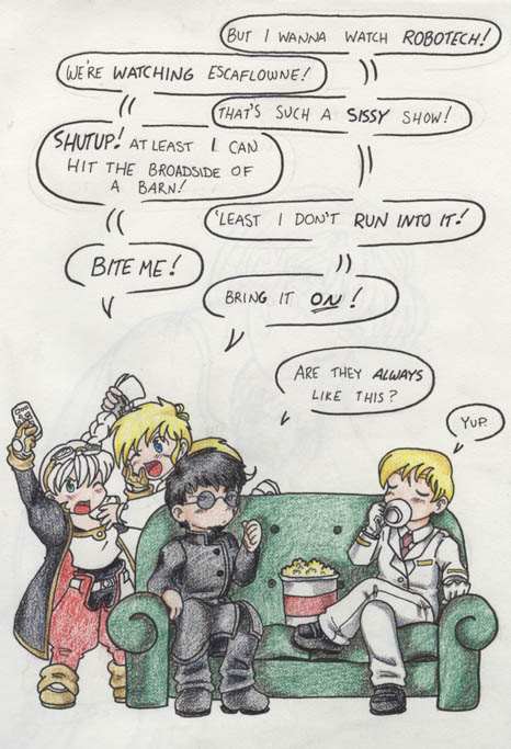 Image by Kristie Good - Cid and Livewire "share the couch" of Kristie's heart.