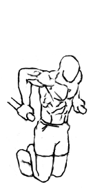 drawing of a man doing tricep dips
