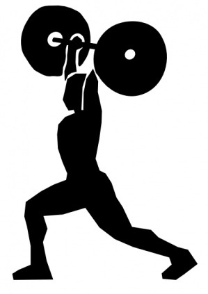 man lifting a barbell with weights over head