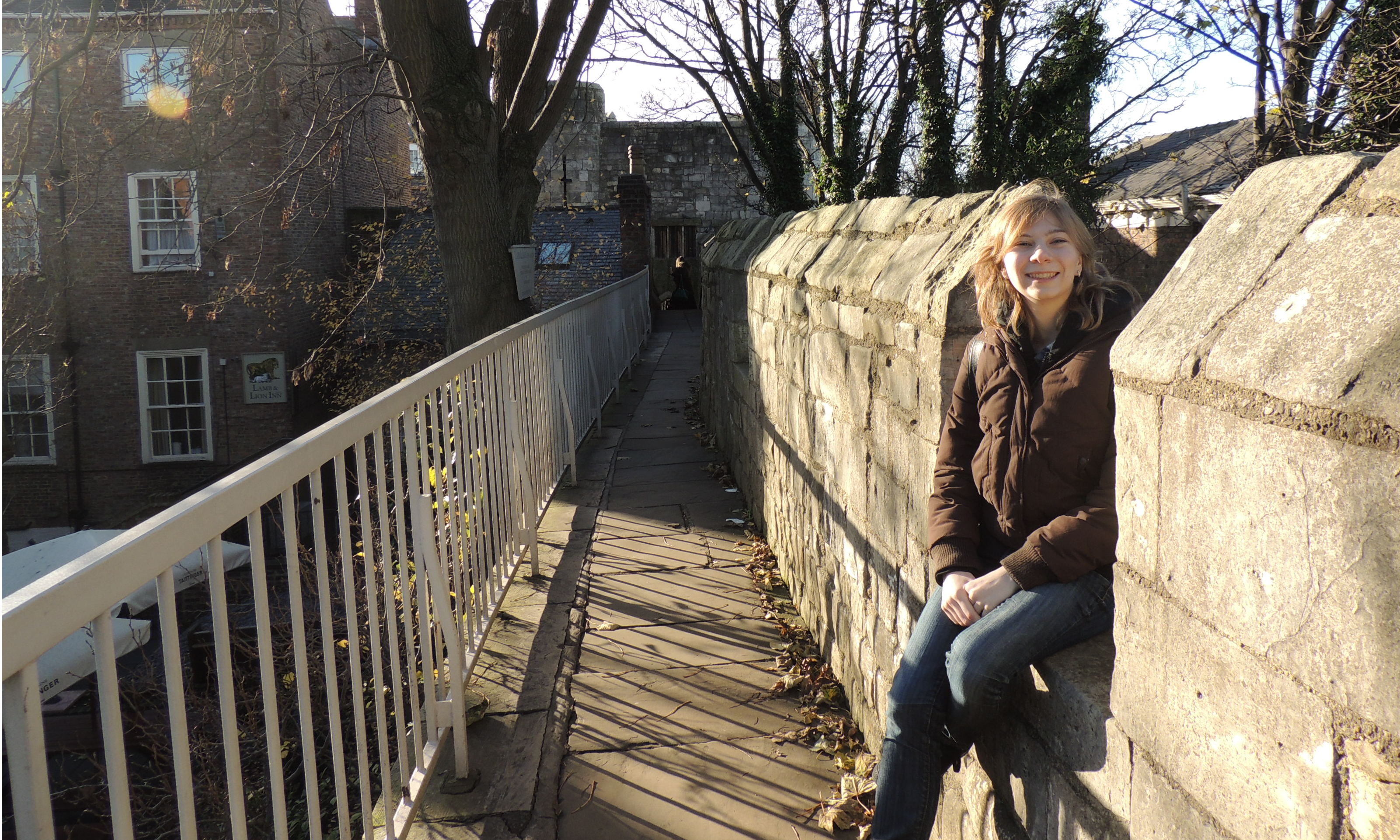 On the castle wall in York, England