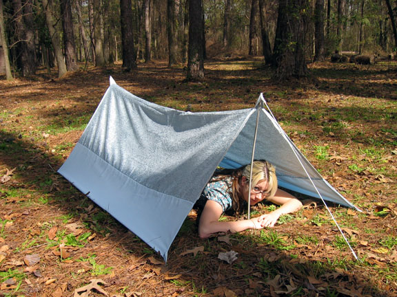 Blue Poncho Tent