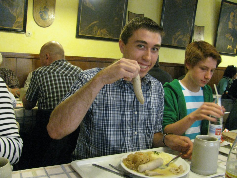 Alex with German Sausage