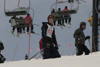 Ben inspecting the course