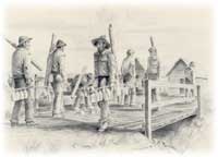 The Water Brigade At Camp O Donnell -- Drawing Courtesy of Ben Steele